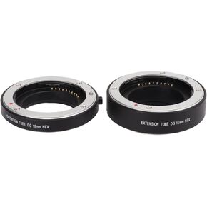 10mm 16mm Close Adapter Rings, Auto Center Extension Tubes for NEX Mount Camera, High Accuracy Sturdy Magnification Kit, Supports TTL Metering AE Mode, Black