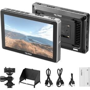 VILTROX DC-L1 7 Inch Camera Field Video Monitor,1280x800 Touchscreen 4K HDMI Input/Output Director Monitor Kit with Sunshade Hood 3D LUT RGB Waveform