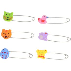 30pcs Animal Baby Safety Pin Plastic Baby Safety Pin for Diapers Comfortable Non-restrictive