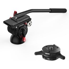 IFOOTAGE Video Fluid Head,Aluminum Fluid Drag Pan Head, Lightweight Tripod Head with Quick Release Plate,Komodo K5S&Seastar Q1S, Quick Release Plate