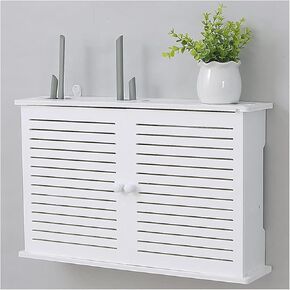 Router Storage Box，WiFi Router Storage Box, WiFi Wall Router Storage Box, Decorative WiFi Hider Wall Mounted Headboard Shelf,(48x31x11cm)