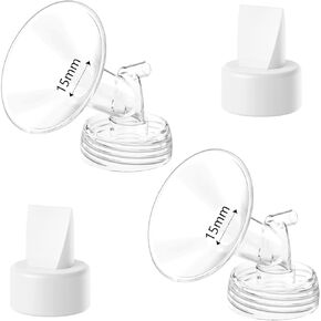 4pack Breast Pump Parts, 2pcs 20mm Flange and 2pcs Duckbill Valves for Spectra/Motif Luna/Amada MYA Breast Pumps Parts, for Spectra S2 S1 9 Plus, Replace to Flange Duckbill Valve