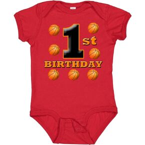 inktastic 1st Birthday Basketball Baby Bodysuit