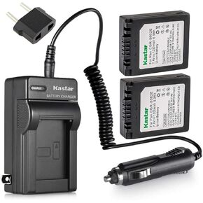 Battery (2-Pack) and Charger for Panasonic LUMIX DMC-FZ15, DMC-FZ20 Digital Camera