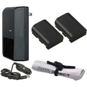 High Capacity 'Intelligent' Batteries (2 Units) Compatible with Canon EOS 60D + AC/DC Travel Charger