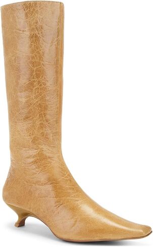 Kitten Heel Knee High Boots for Women Pointed Toe Zipper Low Heel Casual Fashion Boots in Saudi Arabia