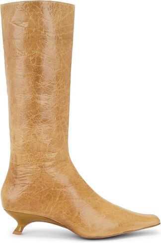 Kitten Heel Knee High Boots for Women Pointed Toe Zipper Low Heel Casual Fashion Boots in Saudi Arabia