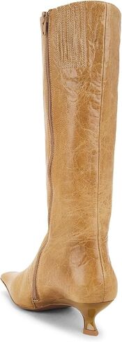 Kitten Heel Knee High Boots for Women Pointed Toe Zipper Low Heel Casual Fashion Boots in Saudi Arabia