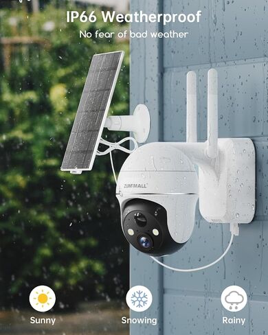 ZUMIMALL Solar Security Cameras Wireless Outdoor - 4 Packs, 360° View Outdoor Camera Wireless Solar Powered,2.4G WiFi Only, Spotlight/Siren//3MP Color Night Vision/AI Detection/IP66, Work with Alexa in Saudi Arabia