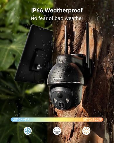 ZUMIMALL Solar Security Cameras Wireless Outdoor - 4 Packs, 360° View Outdoor Camera Wireless Solar Powered,2.4G WiFi Only, Spotlight/Siren//3MP Color Night Vision/AI Detection/IP66, Work with Alexa in Saudi Arabia