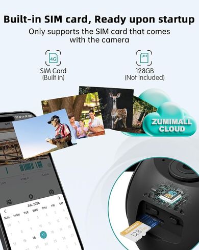 ZUMIMALL Solar Security Cameras Wireless Outdoor - 4 Packs, 360° View Outdoor Camera Wireless Solar Powered,2.4G WiFi Only, Spotlight/Siren//3MP Color Night Vision/AI Detection/IP66, Work with Alexa in Saudi Arabia