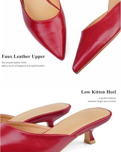 Women Kitten Heels Mules Mesh Pointed Toe Low Heel Pumps Closed Toe Slingback Dress Shoes in Saudi Arabia