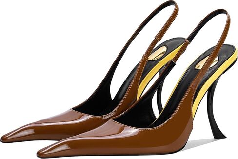أعقب Slingback for Women مدببة عن قرب Toe Hite Heals Heels Pratent Pumps Party Party Comfy Stiletto 4 بوصة in Saudi Arabia