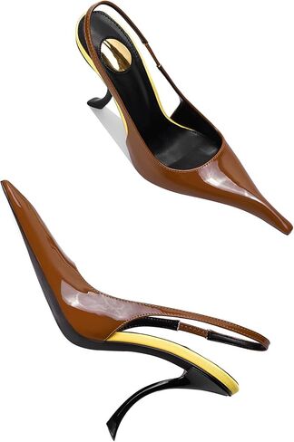 أعقب Slingback for Women مدببة عن قرب Toe Hite Heals Heels Pratent Pumps Party Party Comfy Stiletto 4 بوصة in Saudi Arabia