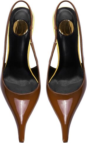 أعقب Slingback for Women مدببة عن قرب Toe Hite Heals Heels Pratent Pumps Party Party Comfy Stiletto 4 بوصة in Saudi Arabia