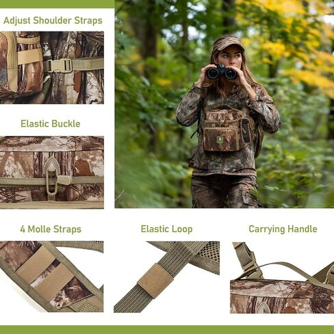 Binocular Harness Chest Pack for Female Hunter with Rangefinder Pouch, Bino Harness with Rain Cover for Women in Kuwait