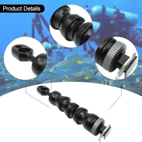 Yiju Underwater Camera Light Arm Flexible Joint Universal for Rig for Scuba Snorkeling Ys Head Adapter Light Mount Hot Shoe Mount, 6 Joints in Kuwait