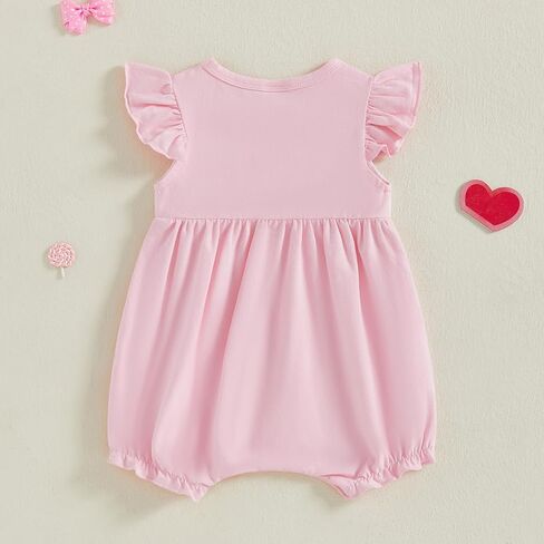 MoZiKQin Baby Girl Summer Romper Boutique Bow Embroidery Ruffle Sleeve Jumpsuit Cute Clothes for Newborn Toddler in Kuwait