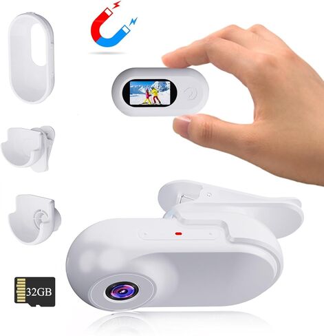 Mini Body Camera 1080P with 32GB Card Helmet Camera Body Cameras with Audio and Video Recording Multi-Function Accessory Body Cam(Black) in Kuwait