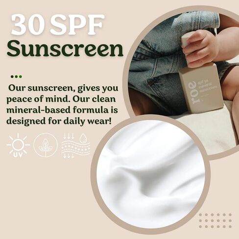 Roe Wellness- Baby Mineral Sunscreen SPF 30 Clean Ingredients | Non-Greasy, Reef Safe, Paraben-Free (2Pack) in Kuwait