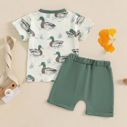Ciycuit Toddler Baby Boy Outfit Summer Outfit Print Print Shirt Sleeve Stirt و Shorts Set in Saudi Arabia