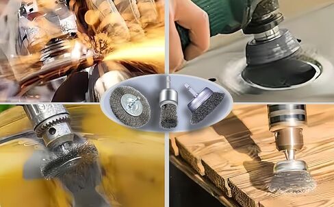 6 Pack Wire Brush for Drill, Carbon Steel Wire Wheel Brush, Cup Brush, Pen Brush Set with 1/4-Inch Hex Shank for for Cleaning Rust, Stripping and Abrasive in Kuwait