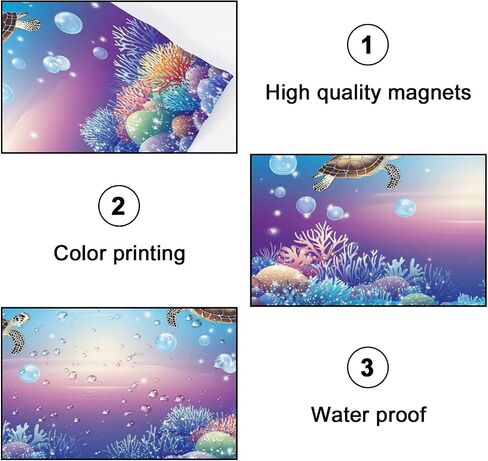 6 Pack Sea Turtle Fluorescent Light Covers for Ceiling Lights Starry Bubbles Coral Reefs Enchanting Sea Turtles Blue Ocean Magnetic Light Filters Diffuser Shade for Classroom Home Office School in Saudi Arabia