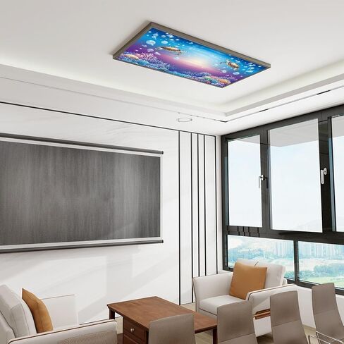 6 Pack Sea Turtle Fluorescent Light Covers for Ceiling Lights Starry Bubbles Coral Reefs Enchanting Sea Turtles Blue Ocean Magnetic Light Filters Diffuser Shade for Classroom Home Office School in Saudi Arabia