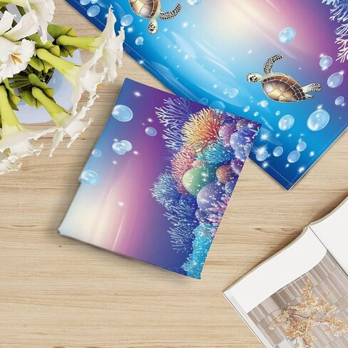 6 Pack Sea Turtle Fluorescent Light Covers for Ceiling Lights Starry Bubbles Coral Reefs Enchanting Sea Turtles Blue Ocean Magnetic Light Filters Diffuser Shade for Classroom Home Office School in Saudi Arabia