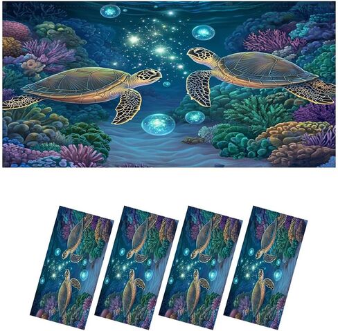 6 Pack Sea Turtle Fluorescent Light Covers for Ceiling Lights Starry Bubbles Coral Reefs Enchanting Sea Turtles Blue Ocean Magnetic Light Filters Diffuser Shade for Classroom Home Office School in Saudi Arabia