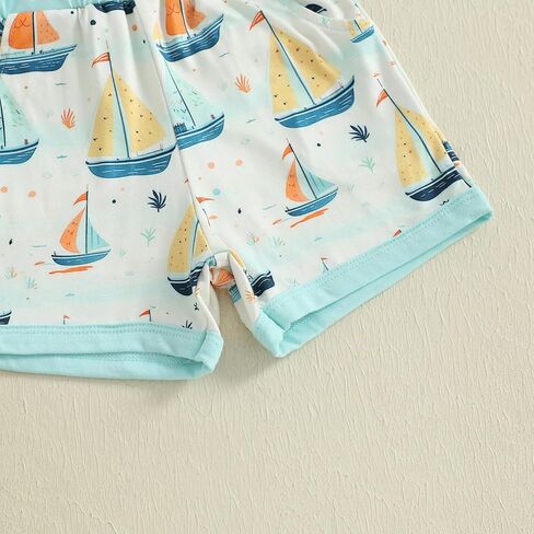 Toddler Baby Boy Summer Outfit Sleeveless Tank Tops + Casual Shorts Set 2 Piece Infant Beach Clothes in Kuwait