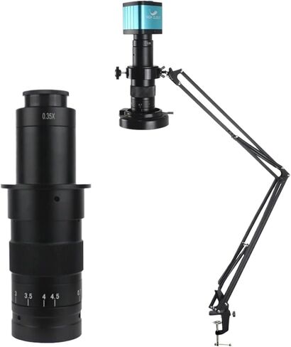 48MP 4K HDMI USB Camera Digital Microscope Camera 180x 200x 300x C Mount Lens Cantilever Stand لأداة لحام إصلاح الهاتف (مجموعة عدسة 120X) in Kuwait