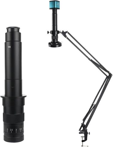 48MP 4K HDMI USB Camera Digital Microscope Camera 180x 200x 300x C Mount Lens Cantilever Stand لأداة لحام إصلاح الهاتف (مجموعة عدسة 120X) in Kuwait