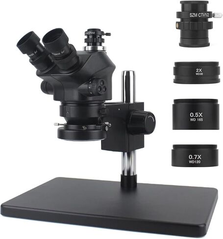 1080P 48MP 4K HDMI USB Digital Video Camera Simul-Focal 50X 100X Stereo Trinocular Microscope C Mount Phone Soldering PCB Repair(with 2.0X 0.5X) in Saudi Arabia