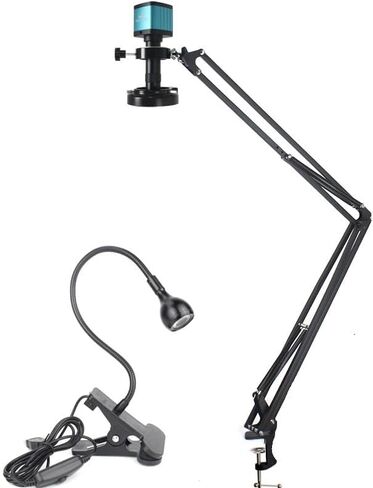48MP 4K 60FPS HDMI USB Industrial Video Microscope Digital Microscope Camera 130X Zoom C Mount Lens for Phone Repair Soldering(D Stand 510mm) in Saudi Arabia