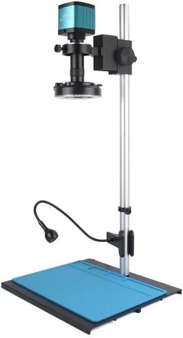 48MP 4K 60FPS HDMI USB Industrial Video Microscope Digital Microscope Camera 130X Zoom C Mount Lens for Phone Repair Soldering(D Stand 510mm) in Saudi Arabia
