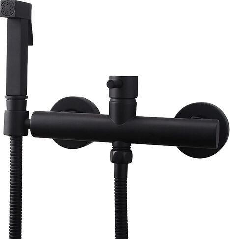 HandheldSprayer for Toilet Brass Baby Cloth Diaper Sprayer for Hot and Cold Water PortableFaucet withHose, for Feminine Wash, Pet Washing,Black(Brushed Gold) in Saudi Arabia
