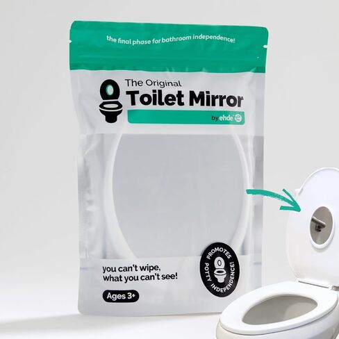 Toilet Mirror for Wiping | Potty Training & Bathroom Independence | Teach How to Wipe | Toddler, Child & Special Needs Aid | Visual Toilet Training Tool | Lab Tested Non-Toxic & Safe for Kids Ages 3+ in Saudi Arabia
