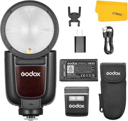 GODOX V1 Pro F V1Pro-F Round Head Camera Flash for Fuji, 2.4G TTL HSS 1/8000s Fujifilm Flash Speedlite, 2980mAh Li-ion Battery, 500 Full Power Flashes, 1.3s Recycle Time, 10 Level LED Modeling Light in Saudi Arabia
