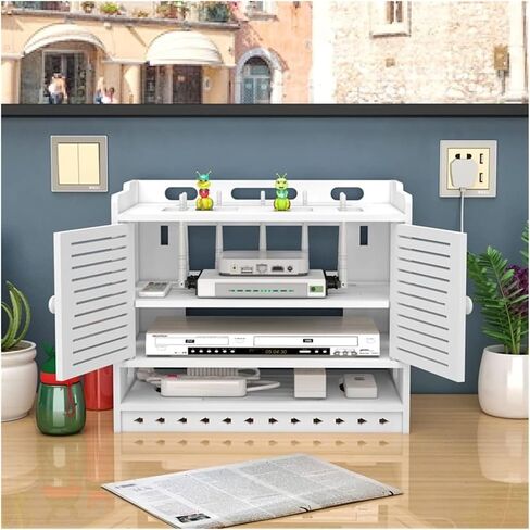 Router Storage Box，WiFi Router Storage Box, WiFi Router Boxes, Wall-Mounted Decoration, TV Set-top Box Storage(A) in Saudi Arabia