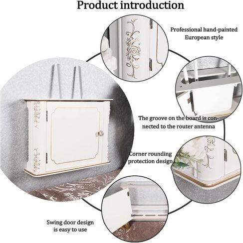 Router Storage Box，WiFi Router Storage Box, WiFi Light Cat Hub Information Box, Weak Current Box Decorative Shielding Frame Wall Hanging(Black,41x10x30cm) in Saudi Arabia
