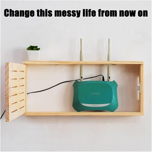 Router Storage Box，WiFi Router Storage Box, Wooden WiFi Router Boxes, Wall-Mounted Decoration, TV Set-top Box Storage in Saudi Arabia