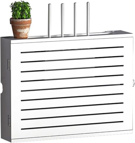 Router Storage Box，WiFi Router Storage Box, WiFi Storage Box, Wireless Living Room Set-top Shelf, Patch Panel Finishing Wire Rack(D,47.4x10x37.4 cm) in Saudi Arabia