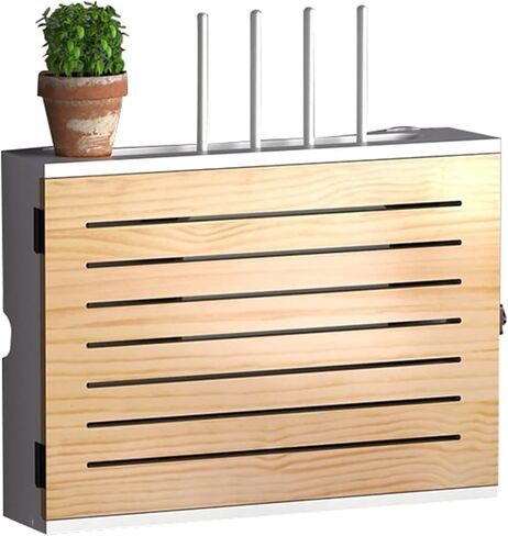 Router Storage Box，WiFi Router Storage Box, WiFi Storage Box, Wireless Living Room Set-top Shelf, Patch Panel Finishing Wire Rack(D,47.4x10x37.4 cm) in Saudi Arabia