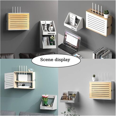 Router Storage Box，WiFi Router Storage Box, WiFi Storage Box, Wireless Living Room Set-top Shelf, Patch Panel Finishing Wire Rack(D,47.4x10x37.4 cm) in Saudi Arabia