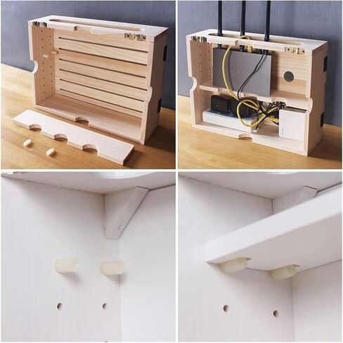 Router Storage Box，WiFi Router Storage Box, WiFi Storage Box, Wireless Living Room Set-top Shelf, Patch Panel Finishing Wire Rack(D,47.4x10x37.4 cm) in Saudi Arabia