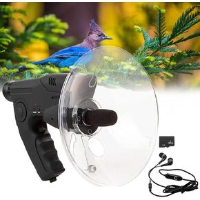 Listening Device Parabolic Microphone Monocular Recording Parabolic Dish Directional Microphone Monocular X8 Times Long Distance Hearing (Headphone TF Card Included)