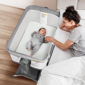 Baby Crib, Baby Bassinet, Bedside Bassinet Sleeper, 3 in 1 Adjustable Portable Bed for Newborns and Infants, Newborn Baby Essentials Must Haves, Grey