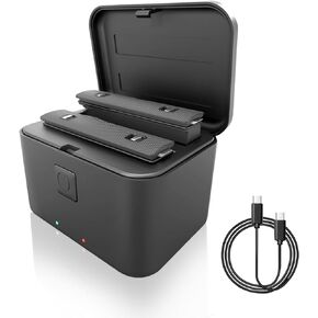 Dual Battery Charger Fit For Insta360 X5 Camera Accessory, Fast Charging, Portable Battery Holder with Charging Cable Fit For Insta360 X5 Photographers