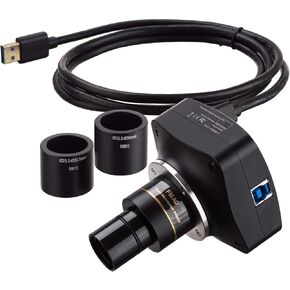 AmScope High-Performance Back-Illuminated 2MP USB3.0 Microscope Camera for Low-Light and Brightfield